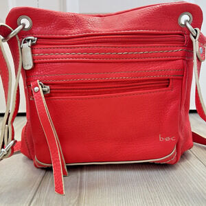 NWOT Born Concepts BOC Orange/Red Crossbody Bag Purse Faux Pebbled Leather